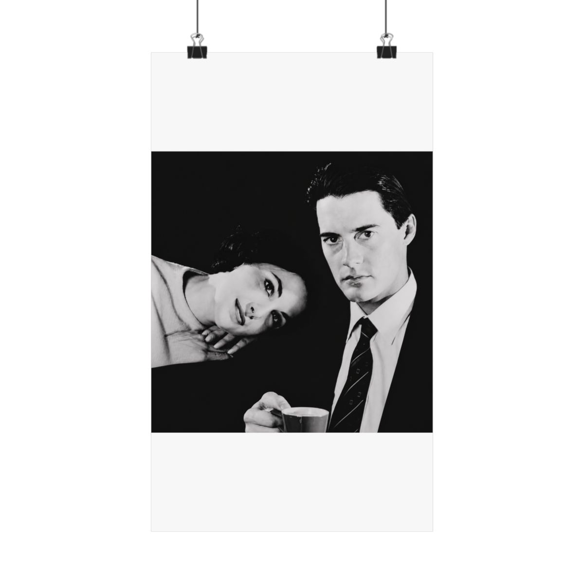 Agent Cooper and Audrey Horne - Twin Peaks Noir Art Print Poster - alternate angle 1, merchandise