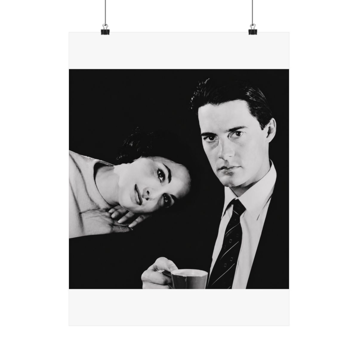 Agent Cooper and Audrey Horne - Twin Peaks Noir Art Print Poster - alternate angle 3, merchandise