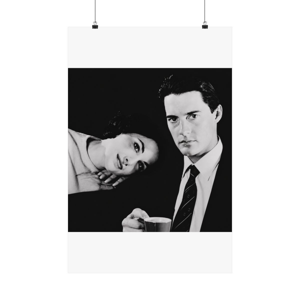 Agent Cooper and Audrey Horne - Twin Peaks Noir Art Print Poster
