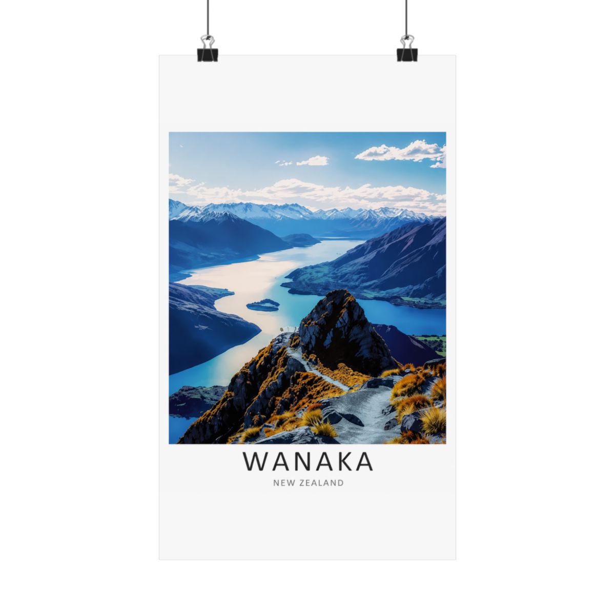 Wanaka Poster Roys Peak Posters New Zealand Framed Lake Wall Art Decor - Official Posters & Wall Art merchandise