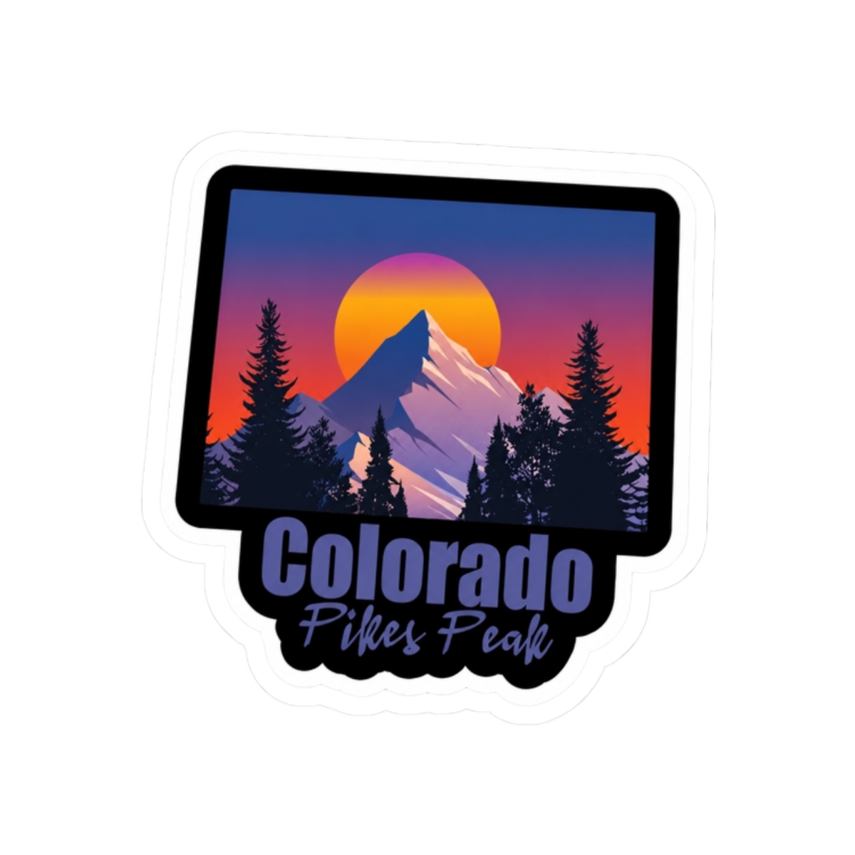 Pikes Peak Colorado Sticker - alternate angle 3, merchandise