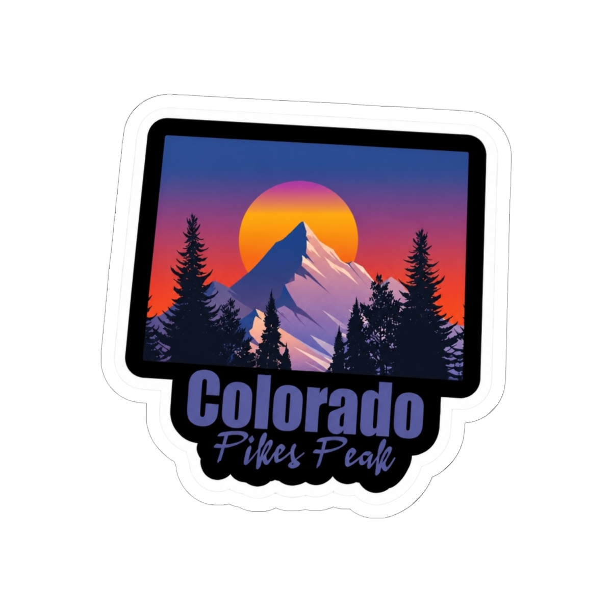 Pikes Peak Colorado Sticker - alternate angle 1, merchandise