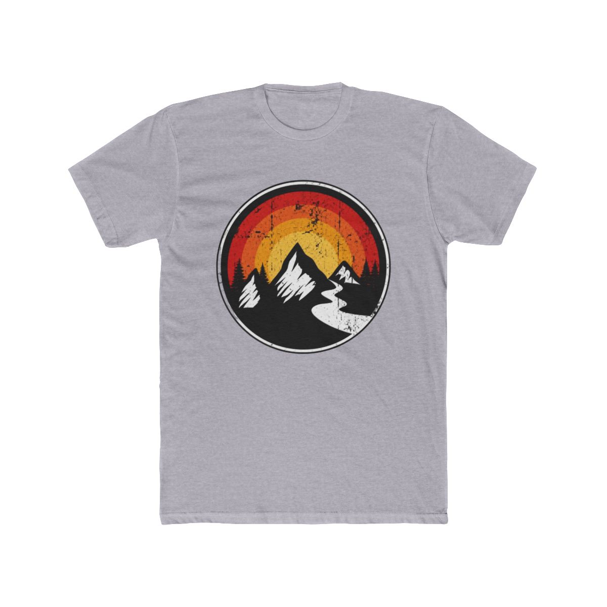 Sunset Peaks Circular Mountain Scene