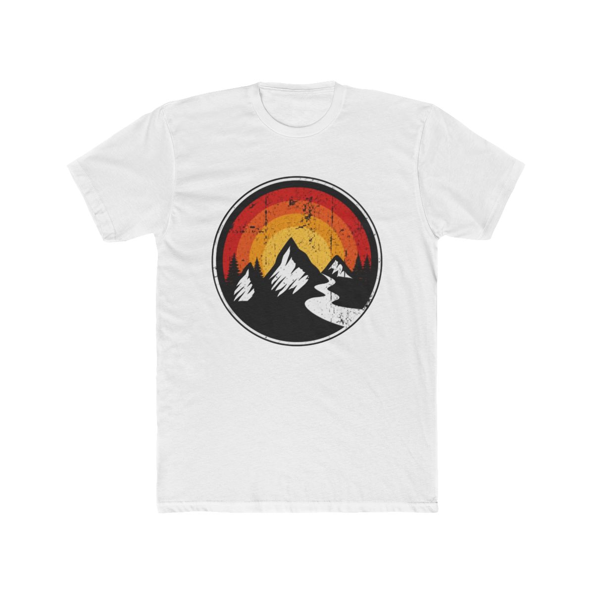 Sunset Peaks Circular Mountain Scene - Official T-Shirts merchandise