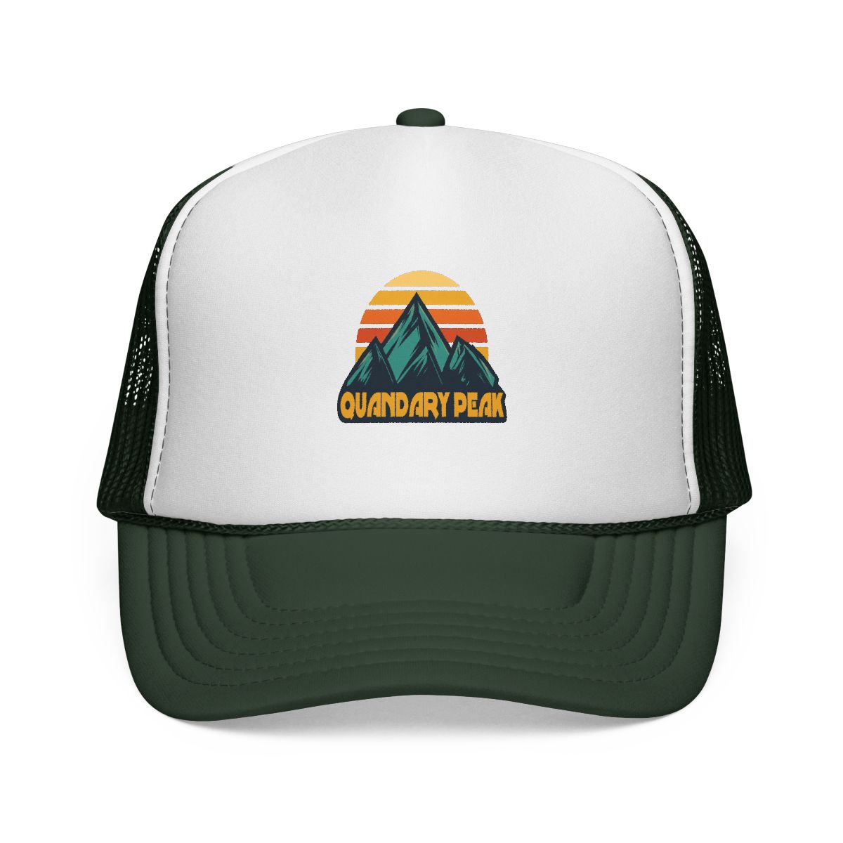 Quandary Peak Colorado Retro Turquoise Trucker Hat - alternate angle 2, merchandise