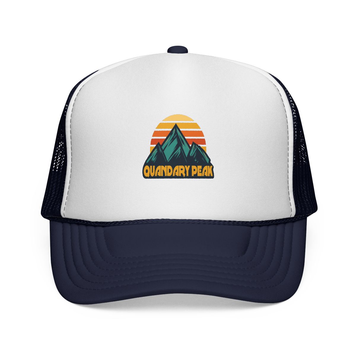 Quandary Peak Colorado Retro Turquoise Trucker Hat - alternate angle 3, merchandise