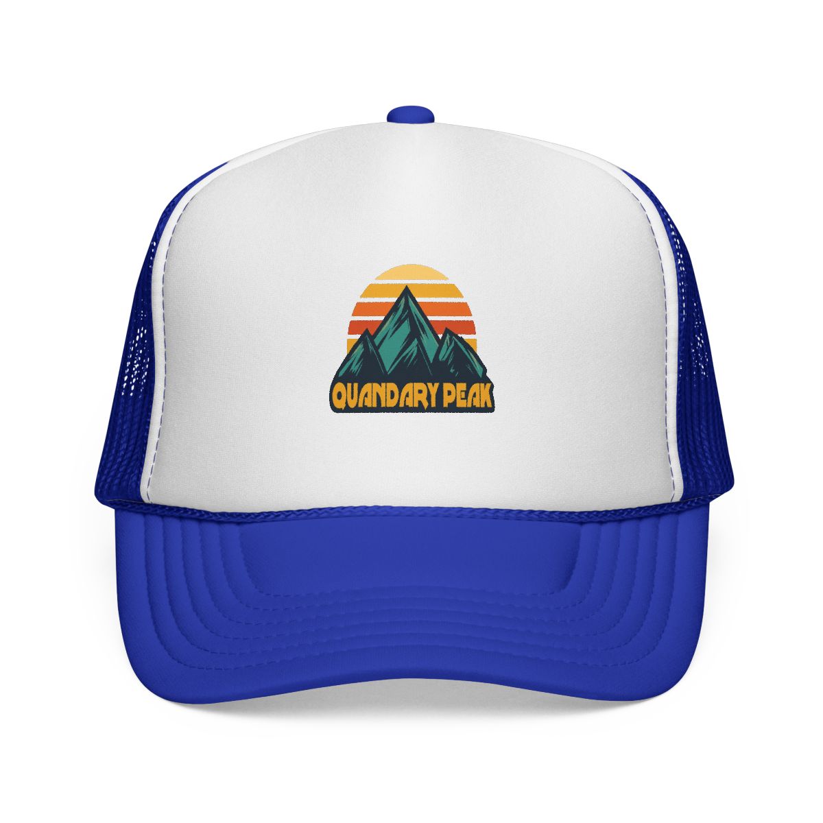 Quandary Peak Colorado Retro Turquoise Trucker Hat - alternate angle 4, merchandise