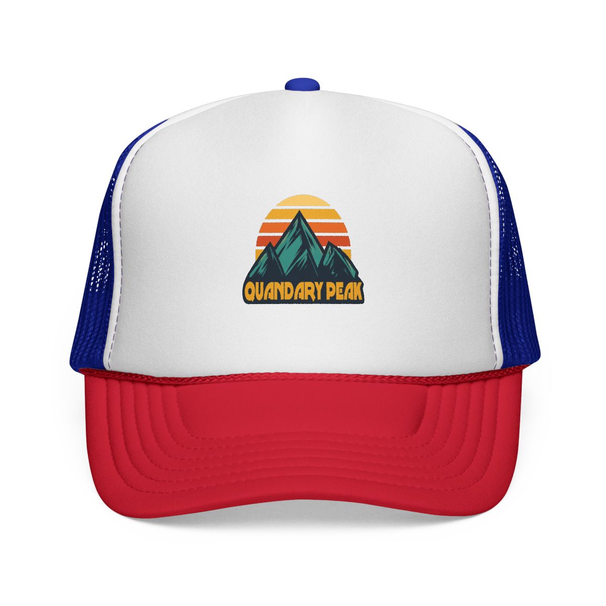 Quandary Peak Colorado Retro Turquoise Trucker Hat - alternate angle 5, merchandise