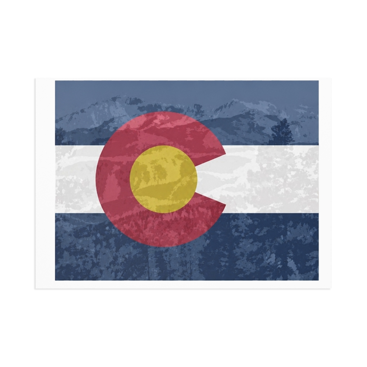 Colorado flag with Pikes Peak postcard - Official Accessories merchandise