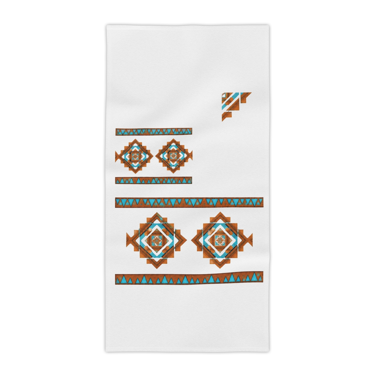 Southwest Mountain Peaks Turquoise Geometric Bath Towel Set - alternate angle 2, merchandise