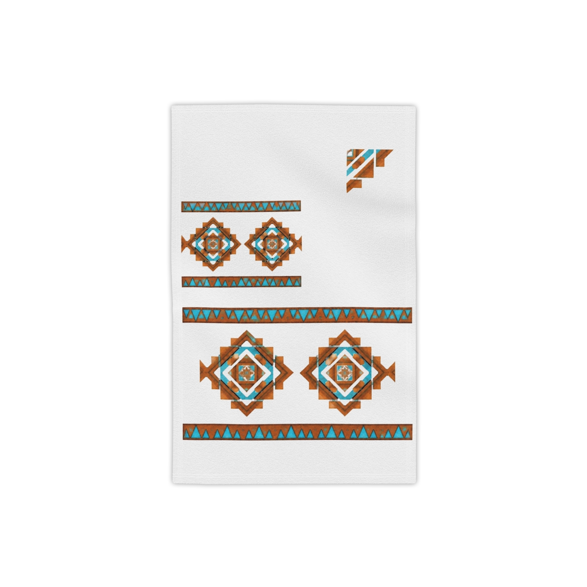 Southwest Mountain Peaks Turquoise Geometric Bath Towel Set