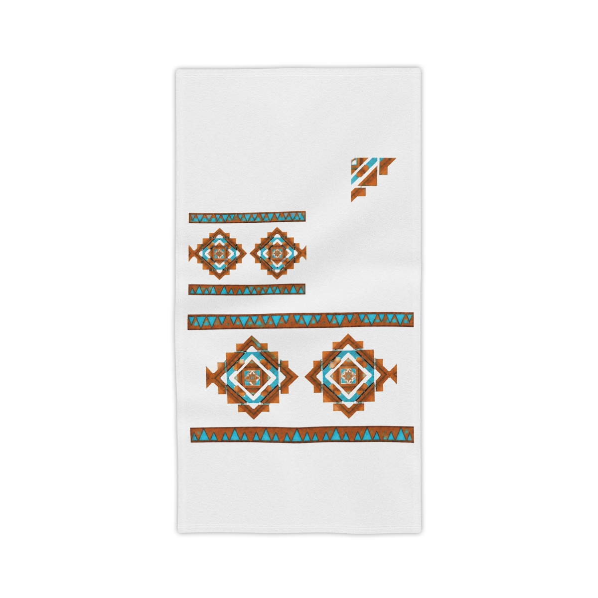 Southwest Mountain Peaks Turquoise Geometric Bath Towel Set - alternate angle 1, merchandise