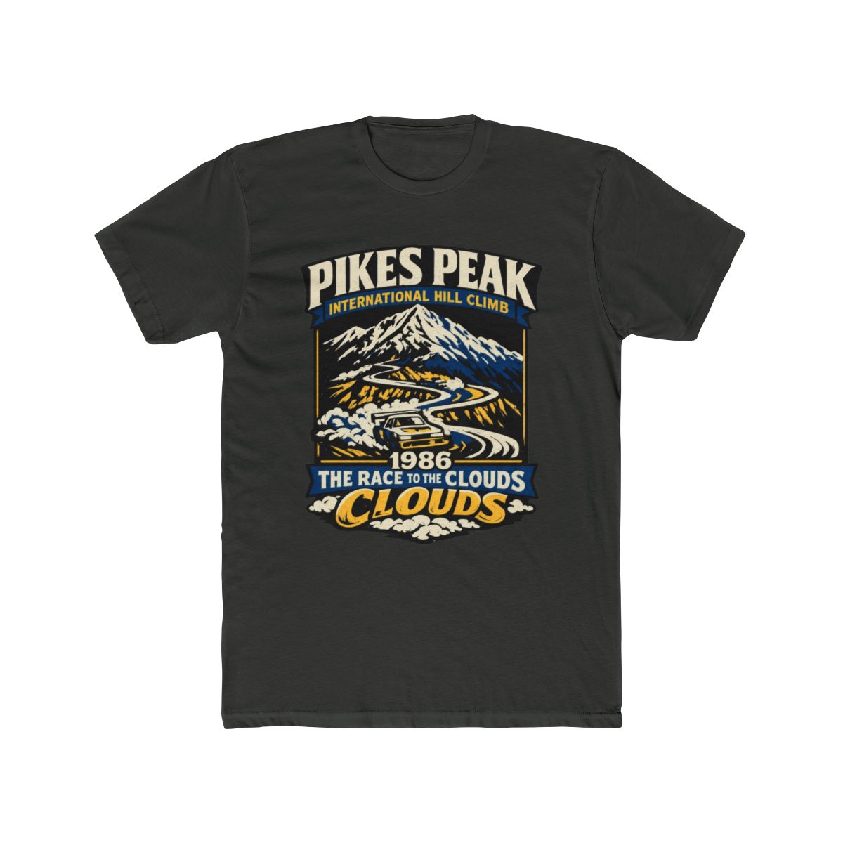 Pikes Peak 1986 - Race to the Clouds Vintage Poster T Shirt T Shirt - alternate angle 5, merchandise