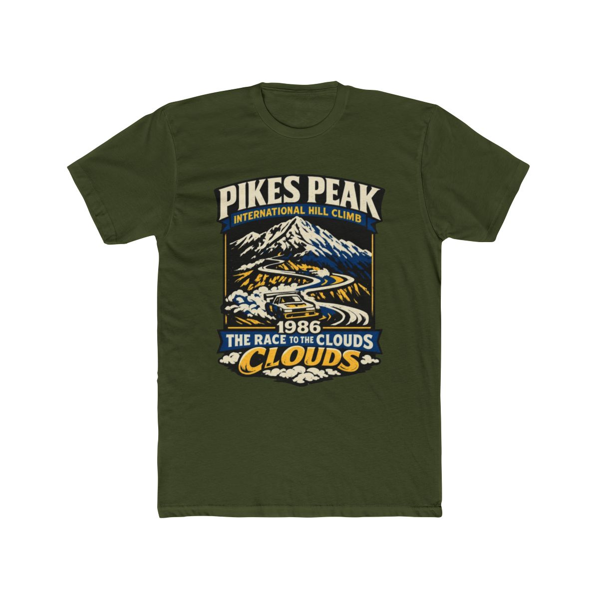 Pikes Peak 1986 - Race to the Clouds Vintage Poster T Shirt T Shirt - alternate angle 4, merchandise