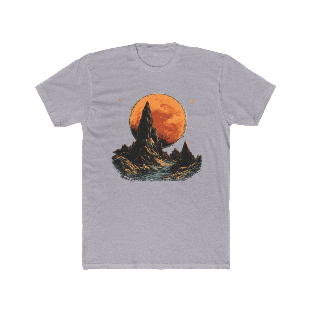 Mountain Peak Under Full Moon T Shirt