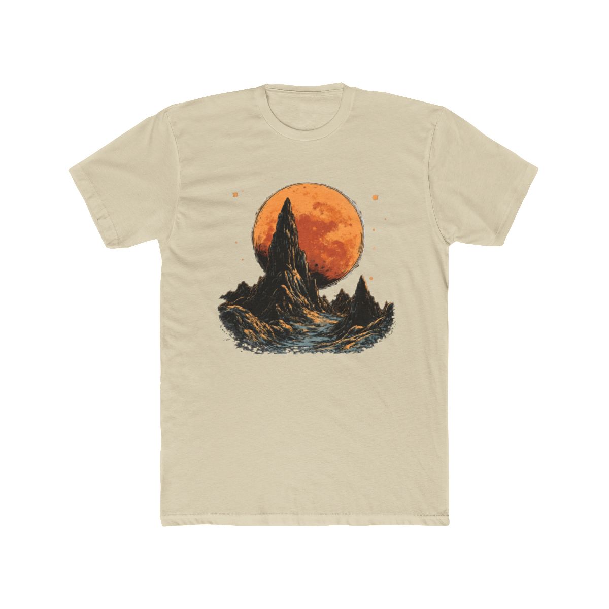 Mountain Peak Under Full Moon T Shirt - alternate angle 4, merchandise