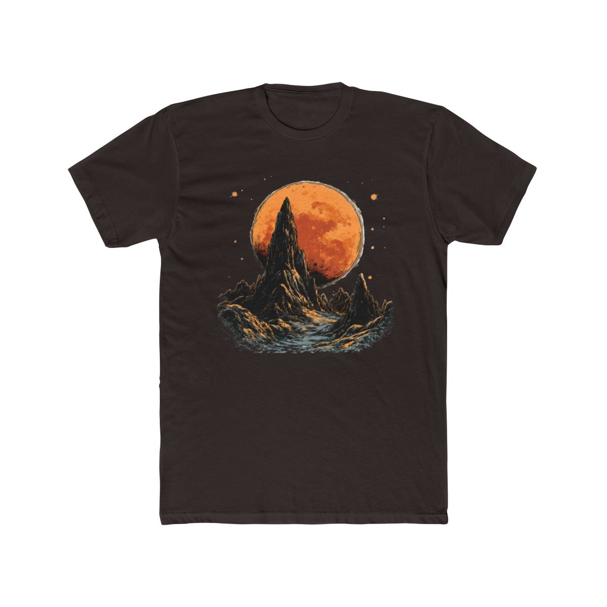 Mountain Peak Under Full Moon T Shirt - alternate angle 3, merchandise