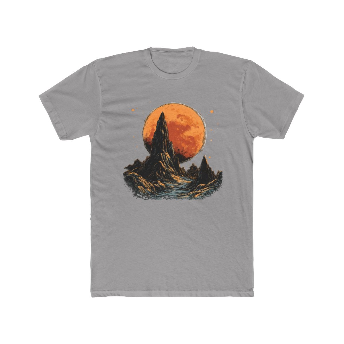 Mountain Peak Under Full Moon T Shirt - alternate angle 2, merchandise