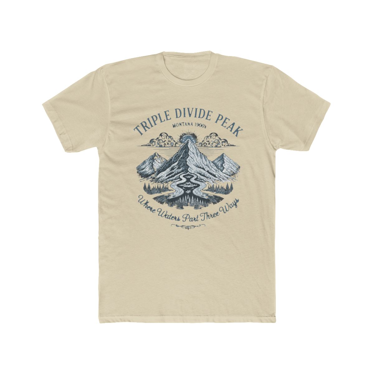 Triple Divide Peak Montana Mountains T Shirt - alternate angle 4, merchandise