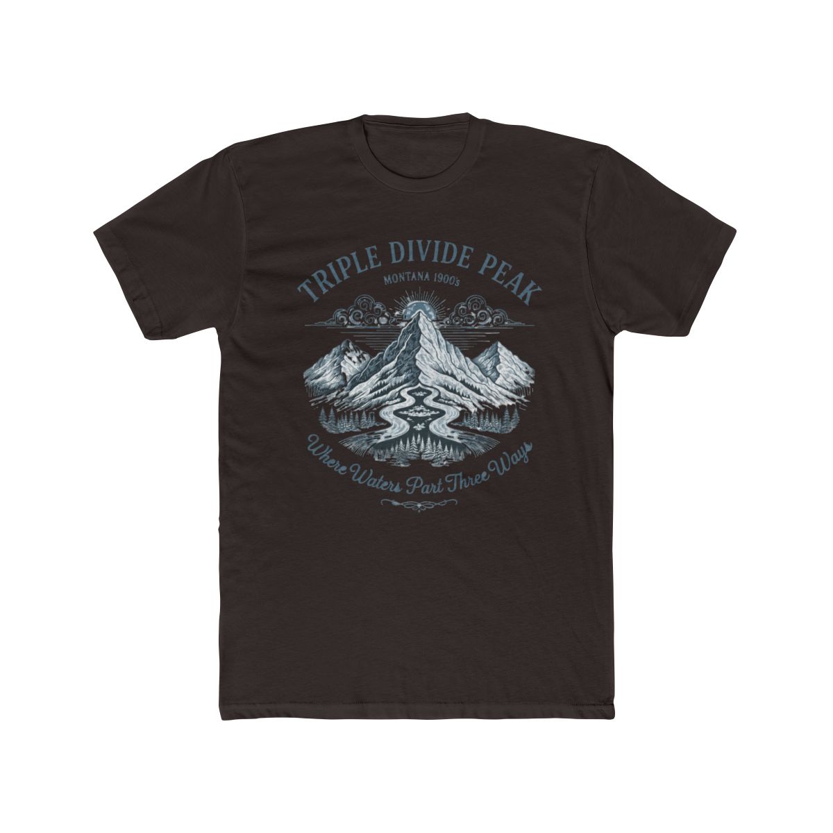 Triple Divide Peak Montana Mountains T Shirt - alternate angle 3, merchandise