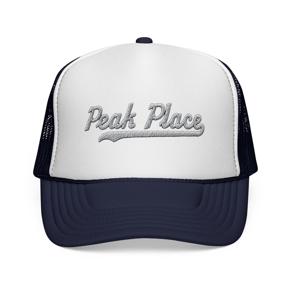 Peak Place Hat Peak Place Trucker Hat Baseball Script Cap Vintage Sports Mesh Swoosh Gift Souvenir Headwear NM - alternate angle 3, merchandise